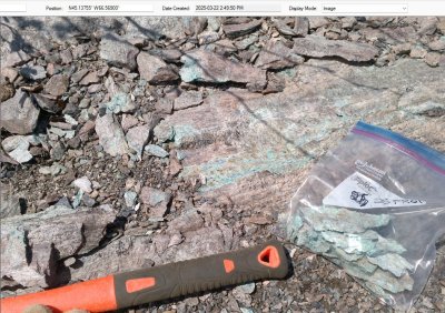 Copper mineralization at Pocologan