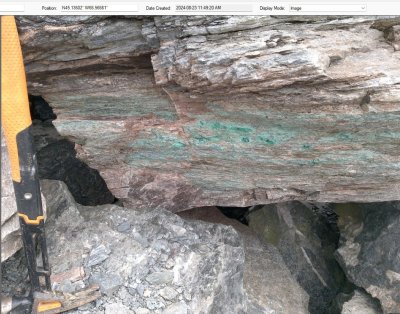 Copper mineralization at Pocologan